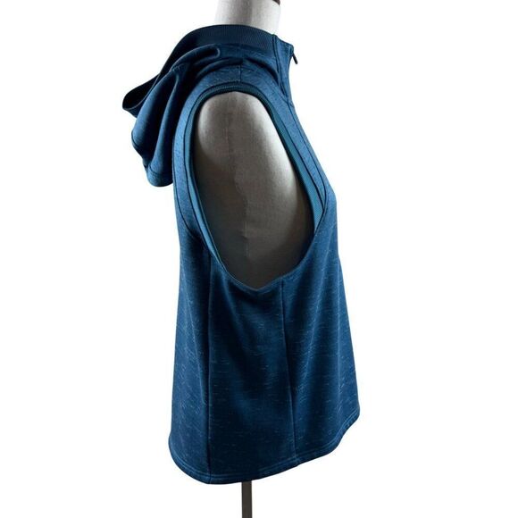 Under Armour Women's Coldgear Sleeveless Fleece Lined 1/4 Zip Hoodie Medium Teal - Picture 3 of 7
